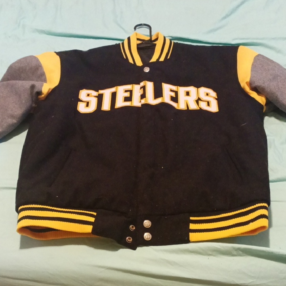 Black and Yellow Steelers Varsity Jacket